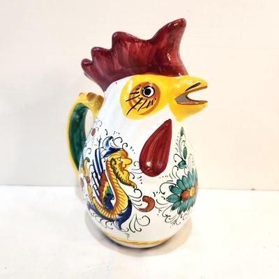 Lot #31  Vintage Italian Pottery Rooster Pitcher