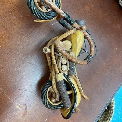 Folk Art Handmade Twig Motorcycle