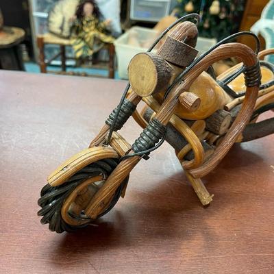 Folk Art Handmade Twig Motorcycle