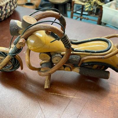 Folk Art Handmade Twig Motorcycle