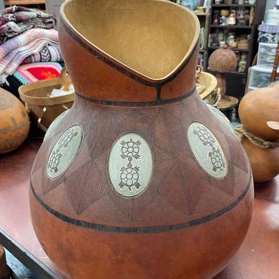 Large Art Gourd Turtles Signed R ghio 2001