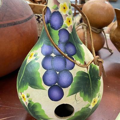 Art Gourd Bird House Signed Rosanna '08