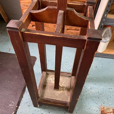 Antique Mission Oak Arts & Crafts Coat and Umbrella Stand
