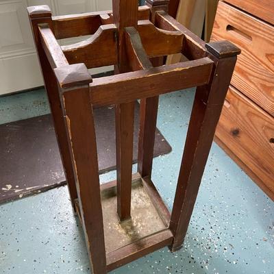 Antique Mission Oak Arts & Crafts Coat and Umbrella Stand