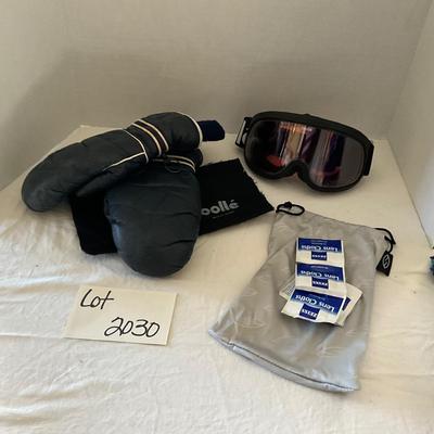 UB2030 Vintage Bolle Ski Goggles with Leather Mittens/Gloves