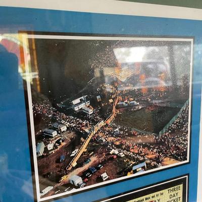 Woodstock Memorabilia Including Tickets Framed