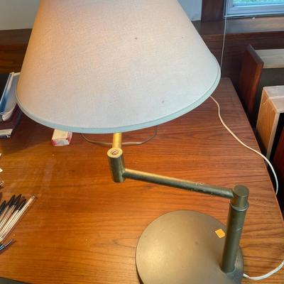 Swiveling Brass Desk Lamp w/ shade
