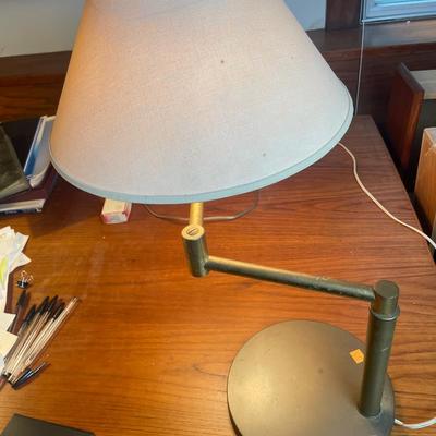 Swiveling Brass Desk Lamp w/ shade