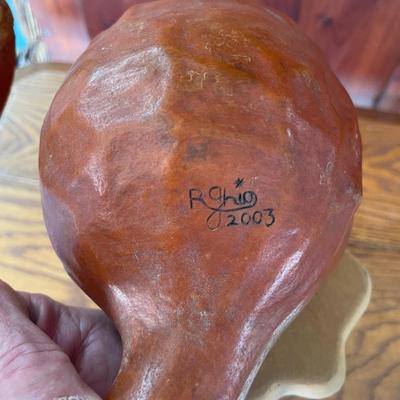 Gourd Art Mirror Signed R ghio 2003
