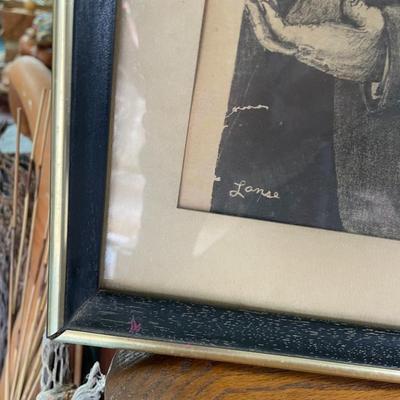 Laurel & Hardy Framed Pencil Drawing Priint