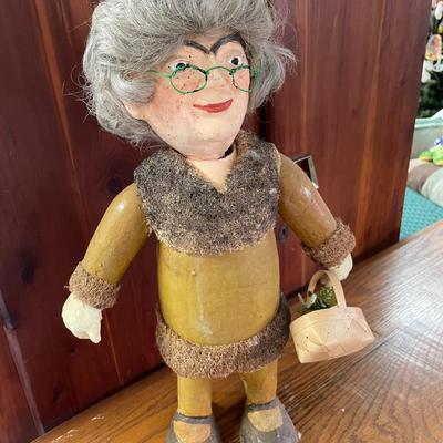 Folk Art Gourd and Loofah Woman
