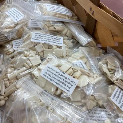Bone Beads Inventory Large Basket Full