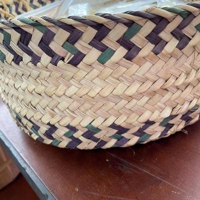 Folk Art Basket with Bone Beads Inventory Lot Basket Full #2
