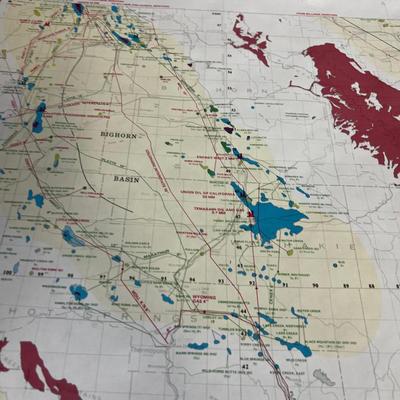OIL & GAS Map of Wyoming Dated 1984 