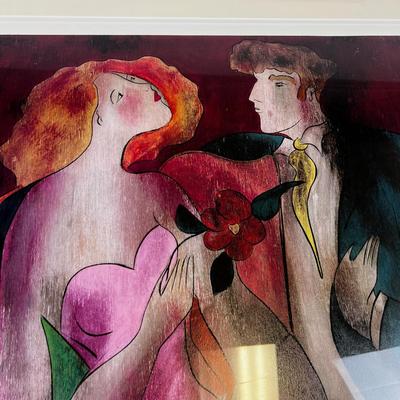 LINDA Le Kinff Serio lithograph Titled Robe du Soir  Framed and signed in Pencil Dated April 2006 