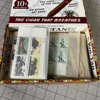 Cigar Box Full of UNCIRCULATED Stamps 
