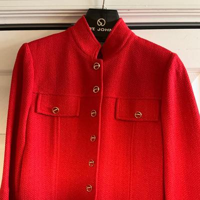 UB2077 Two Piece Red ST. JOHN by Marie Gray Skirt Suit