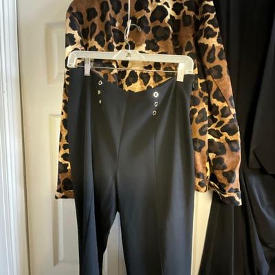 UB2093 Vintage Handmade Dress with Chicos Leopard Jacket