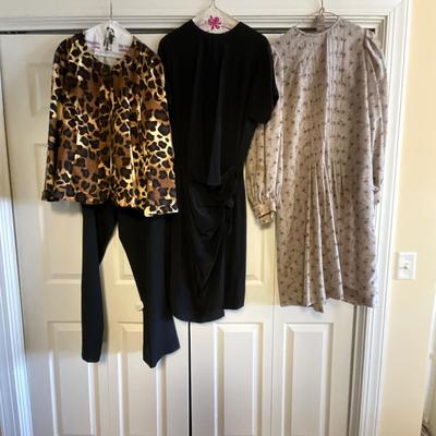 UB2093 Vintage Handmade Dress with Chicos Leopard Jacket