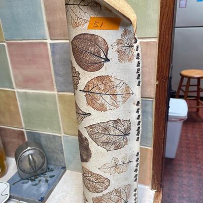 FREEMANS CERAMICS of California - tall vase with impressed leaves.