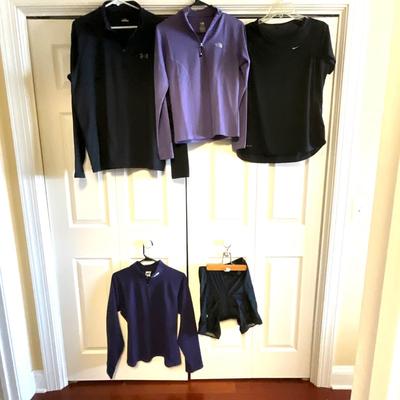 UB2099 Lot of Ladies Exercise Clothing Nike, Under Armor, North Face, Biking Shorts