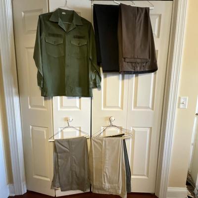 UB2101 Vintage Mens Lot , Army Shirt, Dockers, Brooks Bros. Eddie Bauer