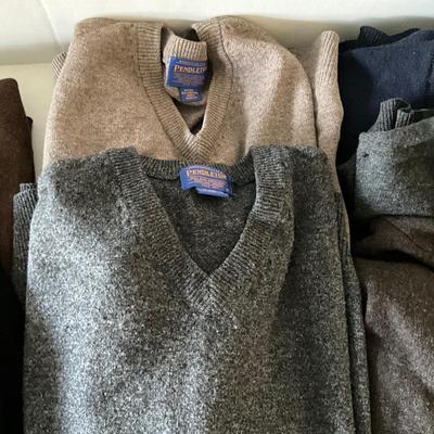UB2123 Lot of Mens Large Pullover Wool Sweaters, Pendleton, Peru, Jos. Banks, Brooks Brothers