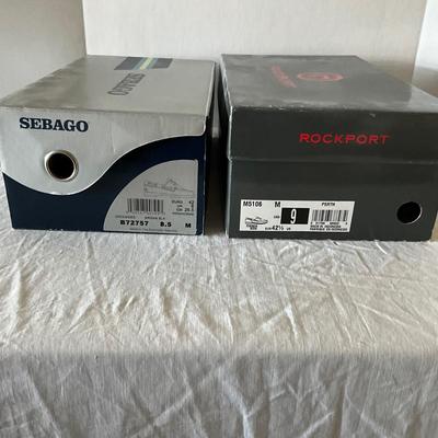 UB2126 Two Pairs of Mens Leather SEBAGO, ROCKPORT Docksides Size 8.5 and 9