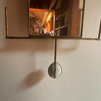 Adjustable Height Mirror w/ Pulleys & stone weights. One of a kind!