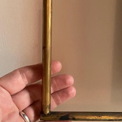 Adjustable Height Mirror w/ Pulleys & stone weights. One of a kind!