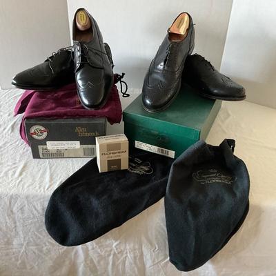 UB2127 Two Pairs of Mens Wing Tip Black Dress Shoes Allen Edmunds & Florsheim