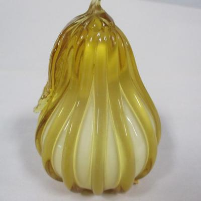 Vintage Art Glass Pear Hand Blown