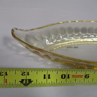 Oval Amber Glass Relish Tray