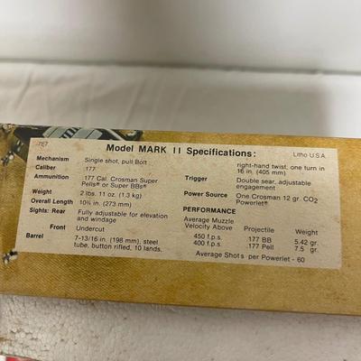 S2083 Vintage Crossman by Coleman Pellet Pistol Model Mark 11