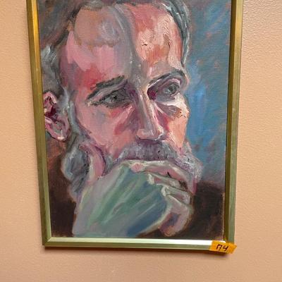 Thinking Man - 10â€x12â€ original painting by Karen Morrow