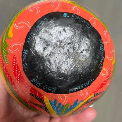 COLORFUL ZIMBABWE VASE - signed