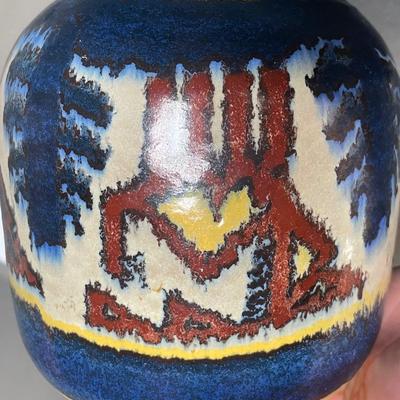 2 POTS - blue & white & black & gold (signed NLP)