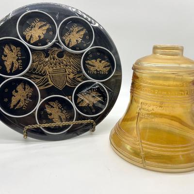1776 Bicentennial Lot Bell & Tray and Coasters Set