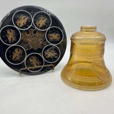 1776 Bicentennial Lot Bell & Tray and Coasters Set