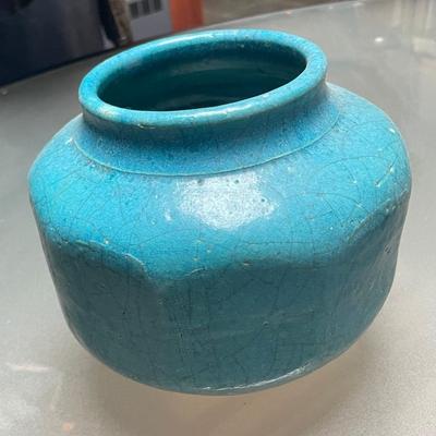 Turquoise Blue Color Crackle type  Vase from KEY WEST