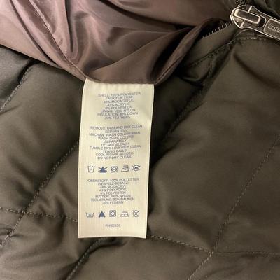 FC2142 Black Ladies Lands End Quilted Faux Fur Hooded Jacket