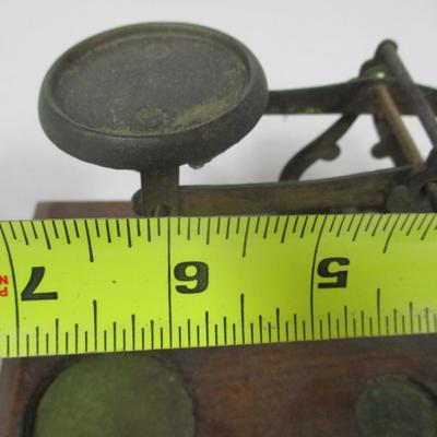 Antique Letter Postal Scale with Brass Weights