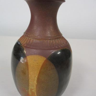 Mid-Century Pottery Craft Robert Maxwell Multi-Colored Pottery Vase