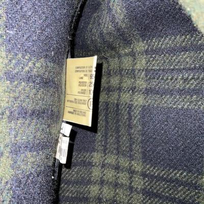 FC2146 Vintage Wool Brooks Brothers Toggle Horn Plaid Coat with Loden Cap
