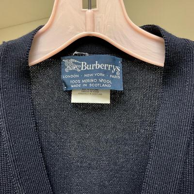 FC2149 Mens Vintage Navy Blue BURBERRY Cardigan