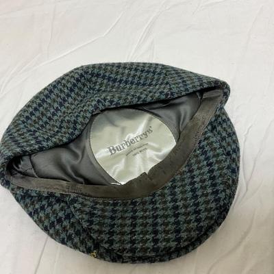 FC2153 Vintage Green and Blue Tweed BURBERRY Cap Made In Ireland