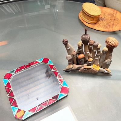 Nut People â€œFamily Reunionâ€ & Mirror with Ceramic Tile Border