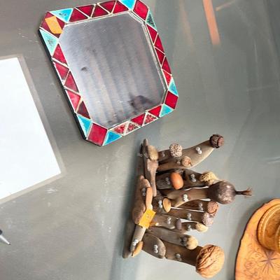 Nut People â€œFamily Reunionâ€ & Mirror with Ceramic Tile Border