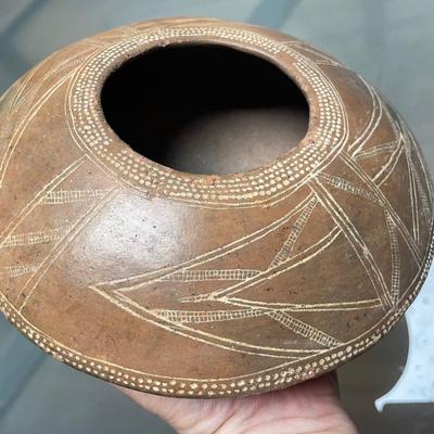 Round Vase /Redware Pottery Piece