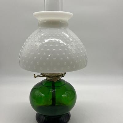 VINTAGE Uranium Glass &  Eagle Burner Hurricane Lamps~ Read Details